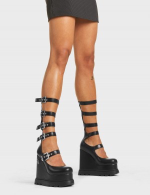 Lamoda No Good Fornido Plataforma Calf Boots Negros | 9532UWLCX