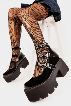 Lamoda Oblivion Fornido Mary Jane Shoes Negros | 3169IURAJ