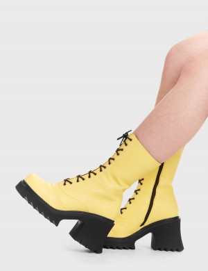 Lamoda On A Buzz Fornido Plataforma Ankle Boots Azules | 6508CIVTM