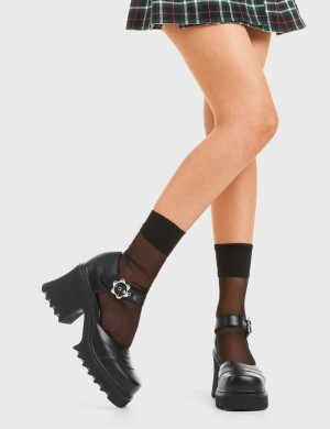 Lamoda On The Fence Fornido Mary Jane Shoes Negros | 2806EHJKN