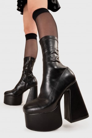 Lamoda Over It Plataforma Ankle Boots Negros | 7958ANMLW