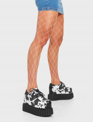 Lamoda Party Animal Fornido Plataforma Creeper Shoes Cowprint | 1590XHKLR