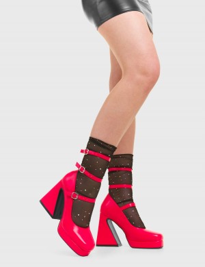 Lamoda Patchboard Plataforma Heels Fucsia | 0715ESNMW