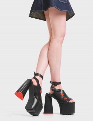 Lamoda Perfect Girl Plataforma Sandals Negros Rojos | 2804WVJTC