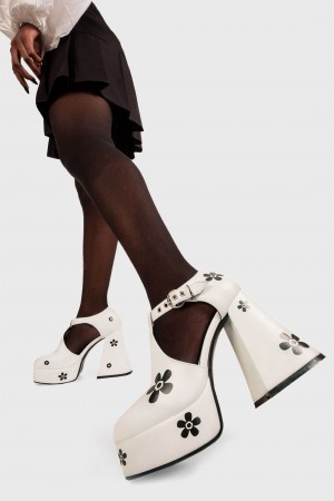Lamoda Please Don't Go Plataforma Heels Blancos Negros | 3760UGLOM
