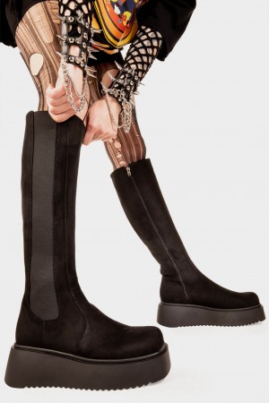 Lamoda Powerful Fornido Knee High Boots Negros | 6793YAWME