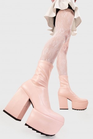 Lamoda Pretty Please Plataforma Ankle Boots Rosas | 7305KNBWJ