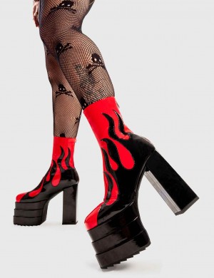 Lamoda Reborn Plataforma Ankle Boots Rojos | 6037JXNAQ