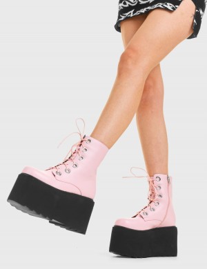 Lamoda Renegade Fornido Plataforma Ankle Boots Rosas | 5267FSKTE