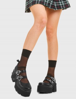 Lamoda Ring Me Fornido Mary Jane Shoes Negros | 5276ARYWO