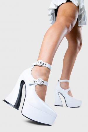 Lamoda Roamin' Plataforma Heels Blancos | 1784LGISX