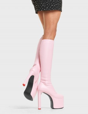 Lamoda Rockstar Girlfriend Plataforma Knee High Boots Rosas | 9758UCYQB