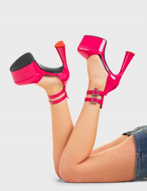 Lamoda Shine On Plataforma Heels Fucsia | 0197XBPFU
