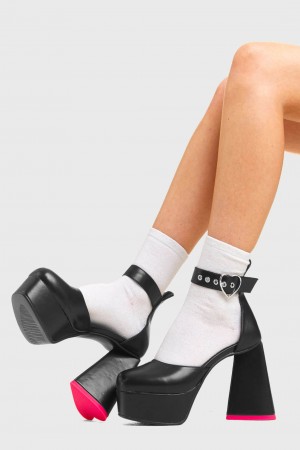 Lamoda Sole Mate Plataforma Heels Negros | 1432UPBFM