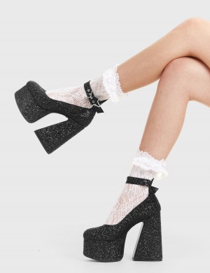 Lamoda Starlight Plataforma Heels Negros | 0152ICVYQ