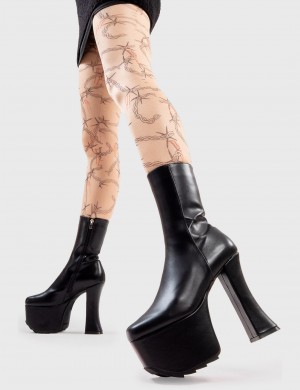 Lamoda The Untold Plataforma Ankle Boots Negros | 3485NTGVE