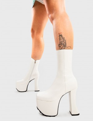 Lamoda The Untold Plataforma Ankle Boots Blancos | 9076OKGLX