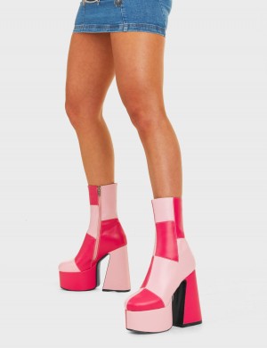 Lamoda These Girls Fornido Plataforma Ankle Boots Rosas Fucsia | 6975NLCJW