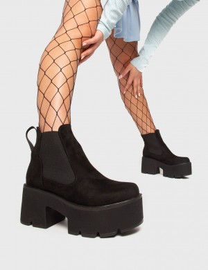 Lamoda Tough Love Fornido Plataforma Ankle Boots Negros | 3512LNCDM