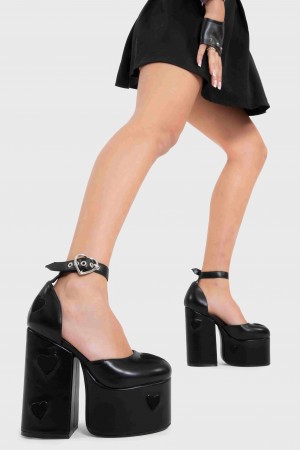 Lamoda Translate Love Plataforma Heels Negros | 2954NTPJB