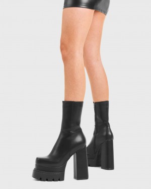 Lamoda Undeniable Plataforma Ankle Boots Negros | 8301NHCQG