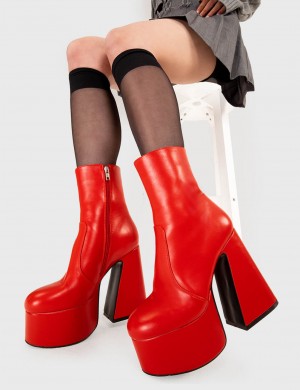 Lamoda Under Cover Plataforma Ankle Boots Rojos | 6021DNRCY