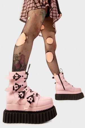 Lamoda Unstable Fornido Ankle Creeper Boots Rosas | 5018NVJGF