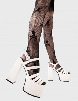 Lamoda Voices Plataforma Sandals Blancos | 8259XHWCQ