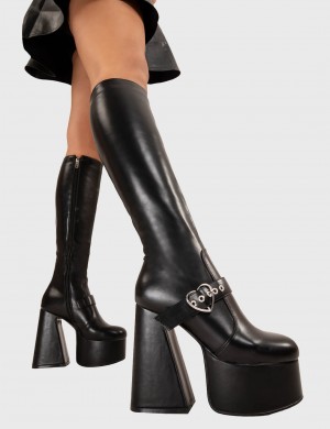 Lamoda Walk With Love Plataforma Knee High Boots Negros | 2691SXGTE
