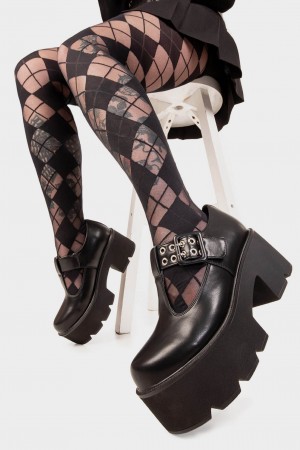 Lamoda Watch Me Fornido Mary Jane Shoes Negros | 9483WVHNI