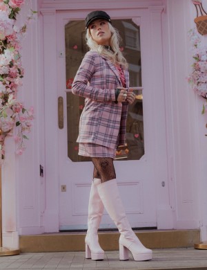 Lamoda Whatta Showdown Plataforma Knee High Boots Rosas | 2491NGEHL